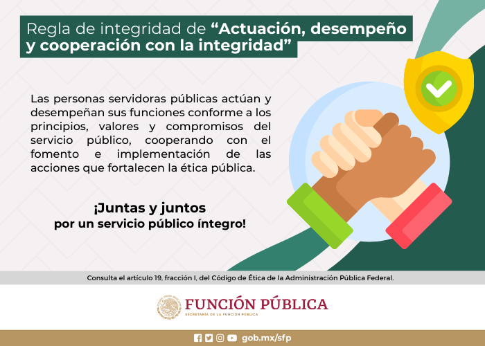 Regla de integridad de Actuación desempeño y cooperación con la integridad